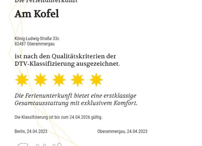 Ferienwohnung Am Kofel***** in Oberammergau